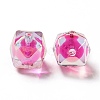 Two Tone UV Plating Rainbow Iridescent Acrylic Beads TACR-D010-02I-3