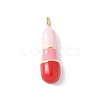Brass Enamel Pendants KK-E093-03G-I-02-1