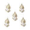 Brass Micro Pave Clear Cubic Zirconia Cabochons KK-A174-09G-2