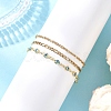 304 Stainless Steel Cable Chains & Evil Eye Lampwork Link Chains Bracelets for Women BJEW-JB12449-02-3