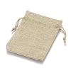 Polyester Imitation Burlap Packing Pouches Drawstring Bags ABAG-R005-18x13-01-2