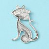 Tibetan Style Alloy Kitten Pendants TIBEP-22758-AS-NR-2