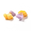 Two Tone Flocky Resin Cabochons RESI-F026-01A-2