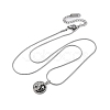 304 Stainless Steel Crystal & Jet Rhinestone Yin-yang Pendant Round Snake Chain Necklaces for Women NJEW-Z044-12P-4