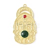 Elephant Brass Resin Pendants KK-K399-04G-1