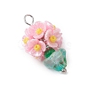 Glass Seed Beaded Flowerpot Pendants PALLOY-MZ00520-05-3