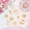32Pcs 8 Styles Zinc Alloy Kitten Open Back Bezel Pendants PALLOY-SC0003-53G-4