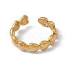 Ion Plating(IP) 304 Stainless Steel Heart Wrap Open Cuff Ring for Women RJEW-C045-18G-3