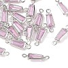 SHEGRACE Brass Pave Cubic Zirconia Trapezoid Connector Charms XGRQ2O907-444B-P-1