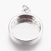 Brass Pendant Cabochon Settings X-KK-P146-06P-1