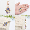 8Pcs 4 Style Alloy Enamel Turkish Evil Eye Pendant Decoration KEYC-GL0001-07-5