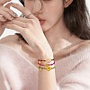 Natural Shell & Flower & Pinapple & Shell & Bee Link Bracelets Set BJEW-SW00029-5