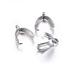 Tarnish Resistant 304 Stainless Steel Pendant Pinch Bails STAS-O107-19P-1