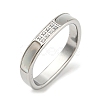 304 Stainless Steel Rectangle Finger Ring RJEW-C059-01P-1