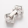 Brass Micro Pave Cubic Zirconia Fold Over Clasps ZIRC-J016-09P-2