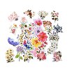 50Pcs Cartoon Flower Paper Sticker Label Set X-DIY-G066-05-1