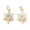 Brass Micro Pave Clear Cubic Zirconia Charms ZIRC-Q024-02G-1
