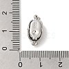 Rhodium Plated 925 Sterling Silver Micro Pave Clear Cubic Zirconia Bayonet Clasps STER-G038-15P-3
