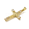 Brass Micro Pave Clear Cubic Zirconia Pendants ZIRC-I070-058G-2
