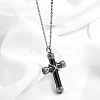 304 Stainless Steel Cross Pendant Necklaces TQ9204-3-1
