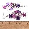 430 Stainless Steel Flower Dangle Earrings EJEW-A137-07P-02-5