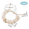 3Pcs Natural Cowrie Shell Charm Bracelets Set BJEW-PH0004-36-2