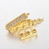Rectangle Brass Micro Pave Cubic Zirconia Twister Clasps LS-ZIRC-O018-08G-RS-2