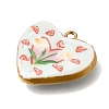 Handmade Porcelain & 304 Stainless Steel Pendants STAS-Z207-02G-01-2