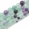 Natural Fluorite Beads Strands G-S333-6mm-006-2