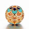 Brass Micro Pave Cubic Zirconia Beads ZIRC-D114-23G-1