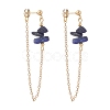 Natural Lapis Lazuli Chip Beads Dangle Stud Earrings for Women X1-EJEW-TA00028-05-1