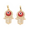 Brass Micro Pave Cubic Zirconia Pendants ZIRC-F136-03G-3