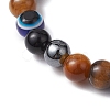 Round Gemstone Beaded Stretch Bracelets BJEW-JB11005-8