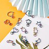 20Pcs 10 Styles Rainbow Color PVD Vacuum Plating Alloy Keychain Clasps JX114A-5
