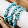 Unisex Chip Synthetic Turquoise(Dyed) Beaded Stretch Bracelets BJEW-S143-05-4