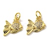 Rack Plating Brass Micro Pave Cubic Zirconia Charms KK-D036-01G-2