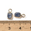 Natural Blue Spot Jasper Rectangle Charms G-Q169-07G-02-3