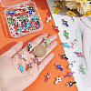 64Pcs 16 Colors CCB Plastic Enamel Pendants CCB-PH0001-23-3
