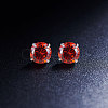 Rhodium Plated 925 Sterling Silver Four Pronged Ear Studs JE420C-01-2