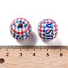 Independence Day Theme Wood European Beads WOOD-M011-07E-3