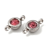 304 Stainless Steel Single Rhinestone Connector Charms STAS-E194-13P-M-4