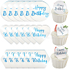 21Pcs 3 Styles Mirror Effect Acrylic Birthday Cupcake Insert Card Decoration AJEW-SP0001-66A-1