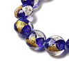 Handmade Gold Foil and Silver Foil Lampwork Flat Round Beads FOIL-C001-02I-3