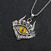 Evil Eye Skull Alloy Pave Glass Pendant 667 Stainless Steel Chain Necklaces for Men FS-WG7A50C-04-1