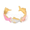 Ocean 304 Stainless Steel Enamel Fish Open Cuff Bangles for Women SA-CBA1A30-02A-G-4