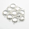 Silver Color Plated Brass Glass Links connectors GLAA-J011B-S-2