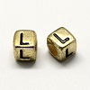 Antique Golden Plated Large Hole Acrylic European Beads X-PACR-Q099-M02-3