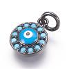 Brass Micro Pave Cubic Zirconia Charms ZIRC-E124-63-2