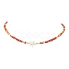 Summer Beach Natural Carnelian Round Beaded Necklaces NJEW-JN05262-04-2