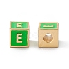 Rack Plating Brass Enamel Beads KK-B060-04G-02E-1